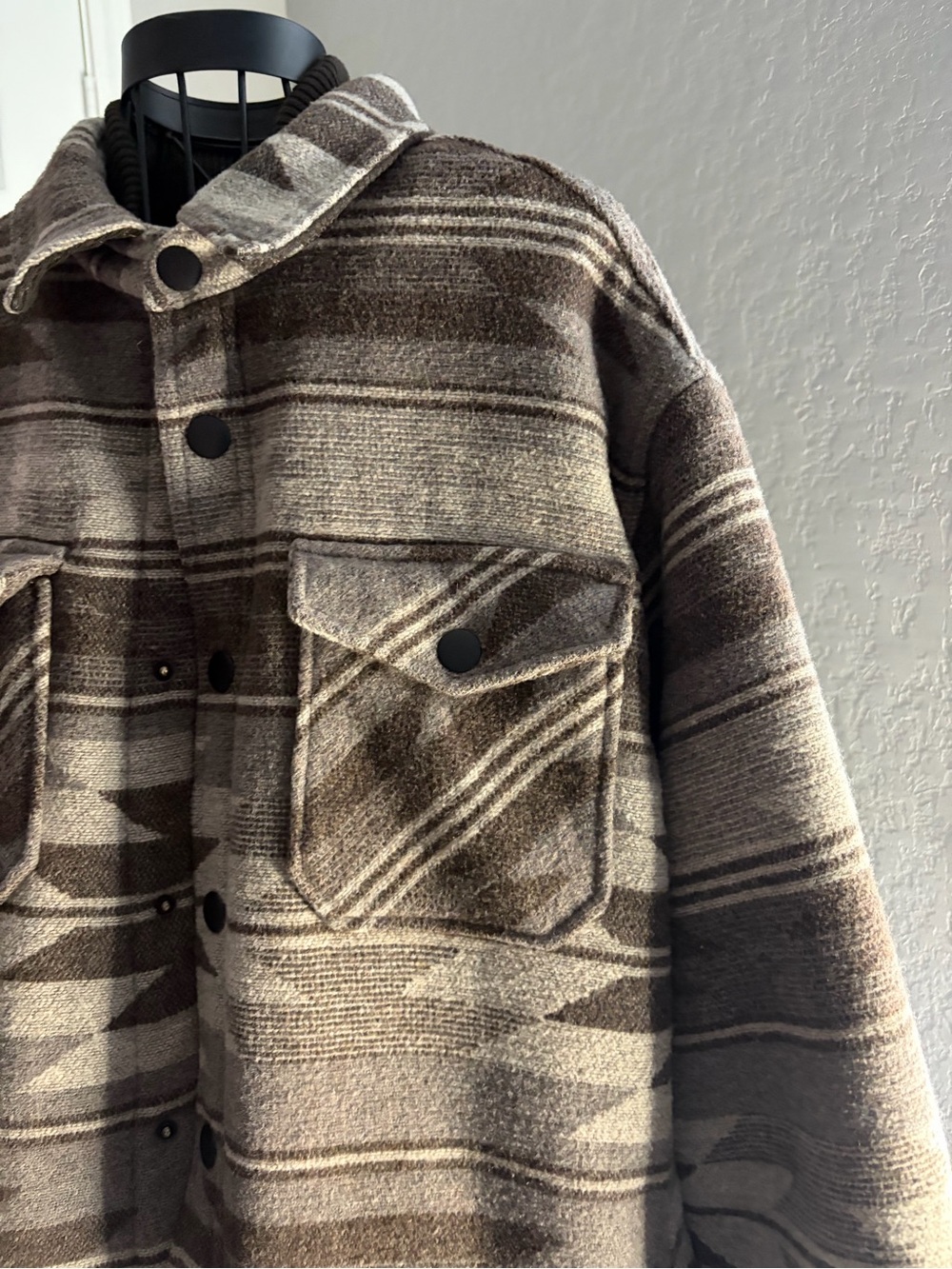 Jack by BB Dakota Brown Striped Lightweight Shacket